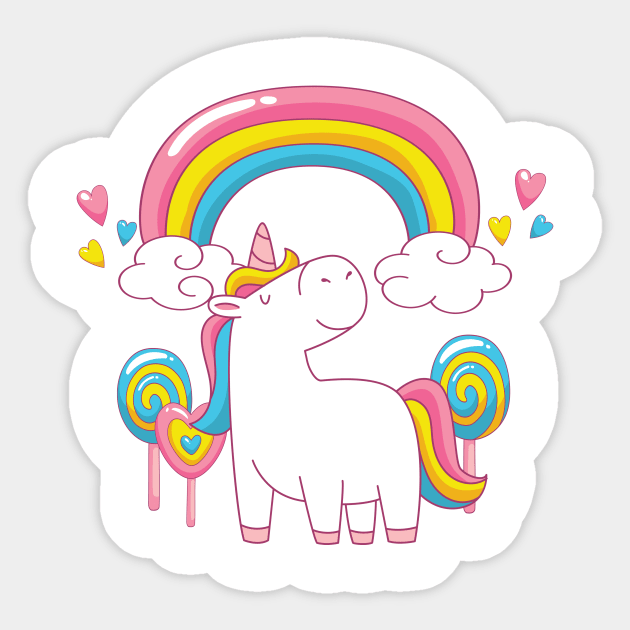 Rainbow Unicorn Cheeky Witch Sticker by Cheeky Witch